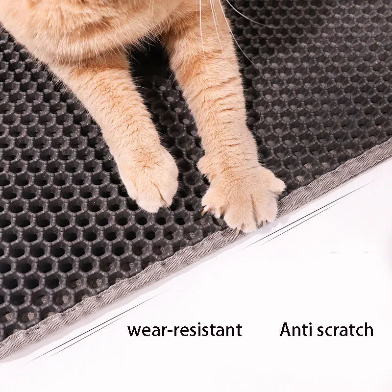 Cat Litter Mat Double Layer Waterproof Urine Proof Trapping Mat Easy to Clean Non-Slip Toilet Pad Cat Scratch Pad Large Foot Pa